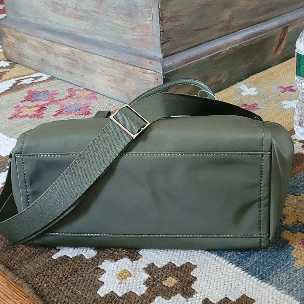 Kate Spade Chelsea Medium Nylon Satchel Crossbody Bag Enchanted Green - Picture 4 of 10